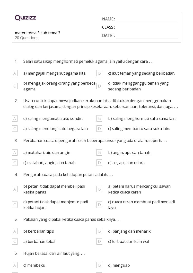 Akhirnya Terungkap! Contoh Soal Kelas 3 Tema 5 Subtema 3 dan Pembahasan Terlengkap 2026