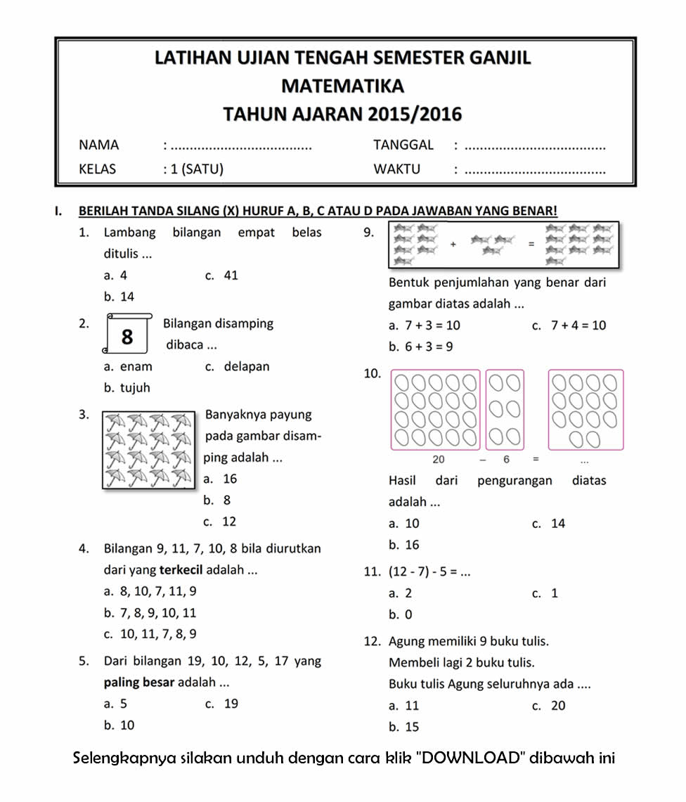 Mempermudah Persiapan Panduan Lengkap Mengunduh Soal Ujian SD Kelas 1