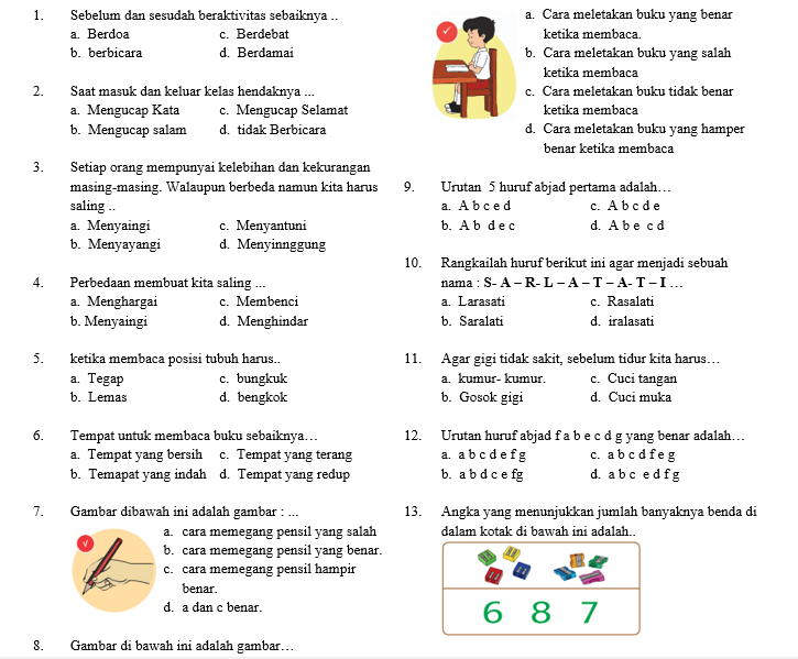 Ini Dia Kunci Sukses! Soal Ujian Semester 1 Kelas 1 Tema 2 2026 Terlengkap